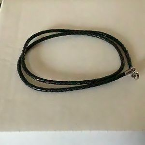James Avery Braided Black Leather Necklace
